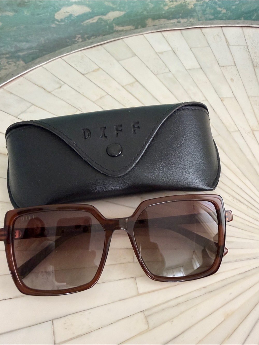 Diff Eyewear Brown Square Women’s Sunglasses